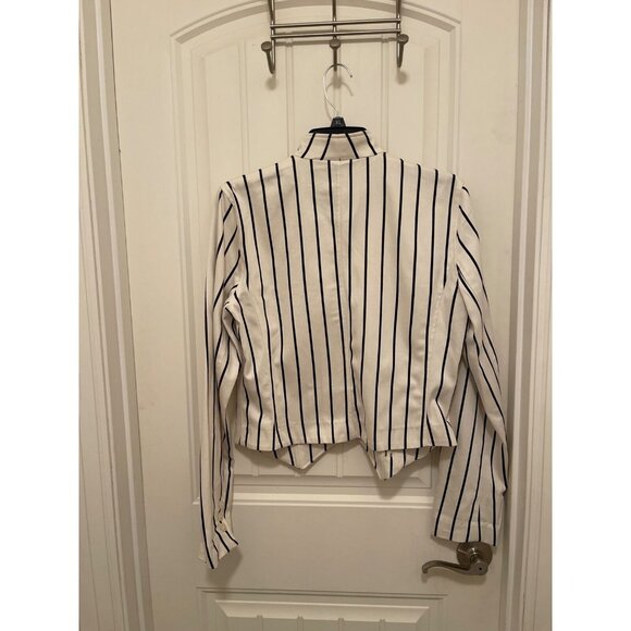 AMERICAN LIVING CROPPED JACKET WOMEN'S SIZE MEDIUM‎ 100% COTTON Wide Stripes - Picture 1 of 10